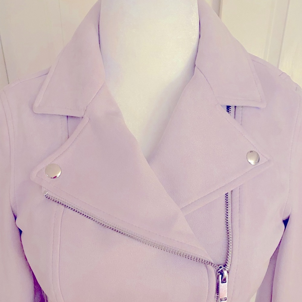 Lavender faux suede moto jacket 💜